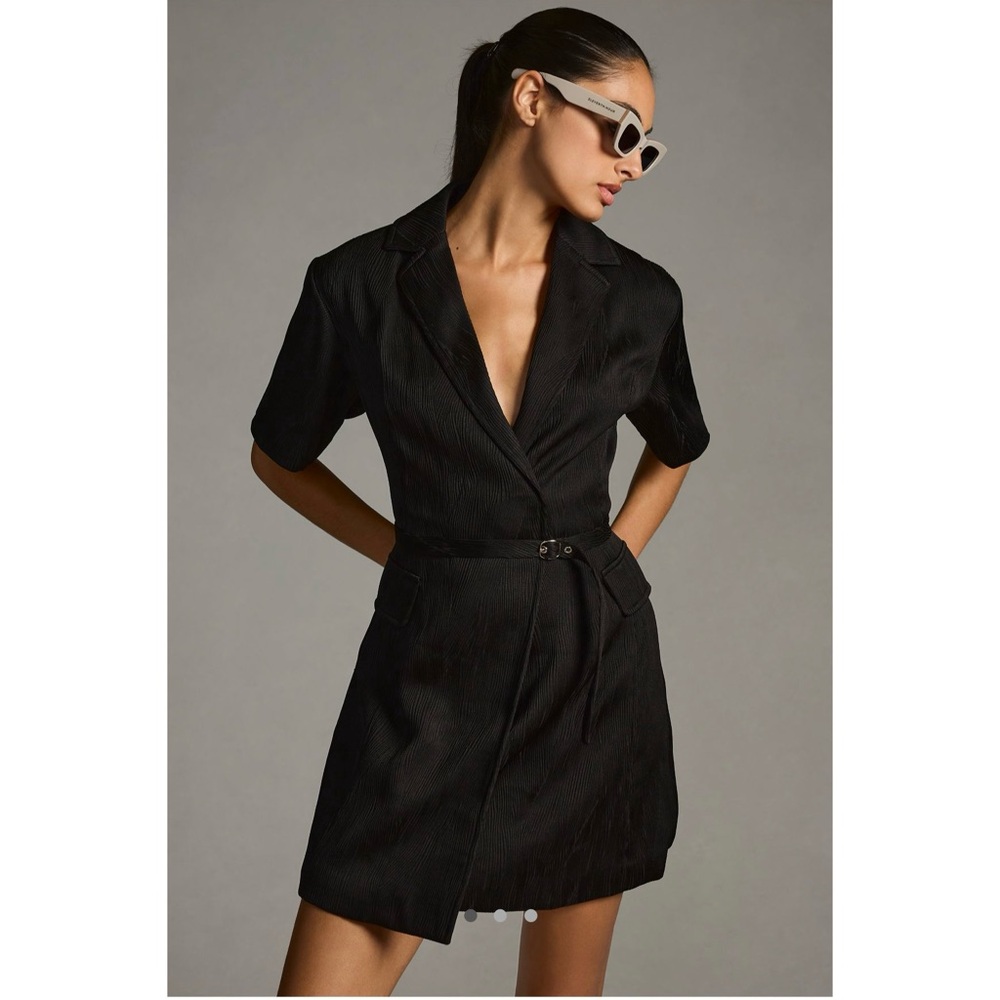 Anthropologie 4SI3NNA Lorenzo Short-Sleeve Belted Blazer Dress, size XXS